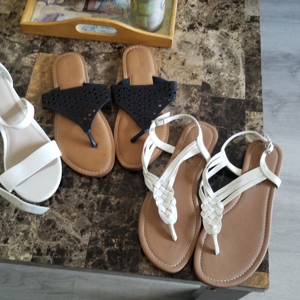 Women's Black and White Sandals
